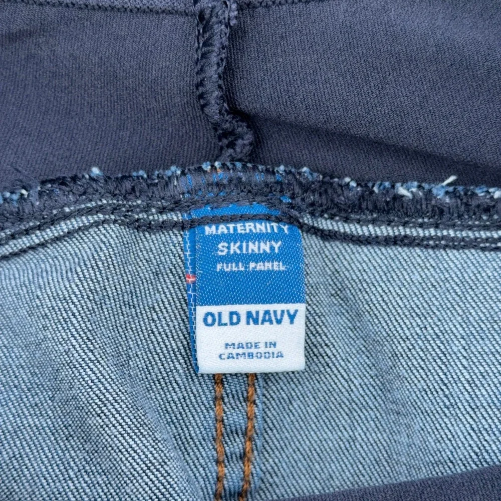 Old Navy Maternity Skinny Full Panel Jeans Women 8 Cotton Blend Dark Wash Blue - Picture 3 of 8